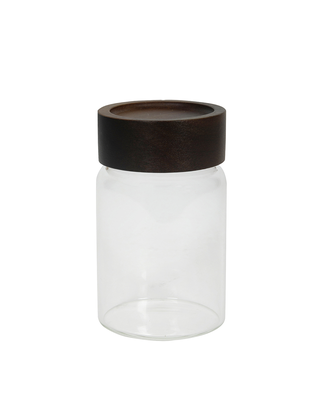 Szklany słoik z drewnianą nakrętką 250 ml - Fino Medio - szkło borokrzemowe, drewno akacjowe