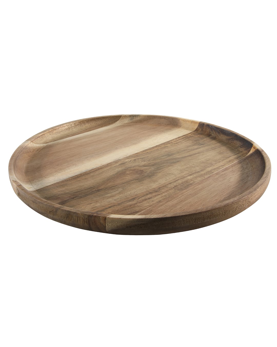 Okrągła drewniana taca do serwowania 24 cm - Fronda Sfera - półmisek drewniany, drewno akacjowe