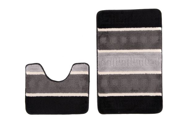 Dywanik Łazienkowy zestaw 2-częściowy zestaw MULTI B5016 BLACK