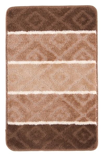 Dywanik Łazienkowy MULTI A5132 BROWN CAMEL - nowoczesny, paski, brązowy