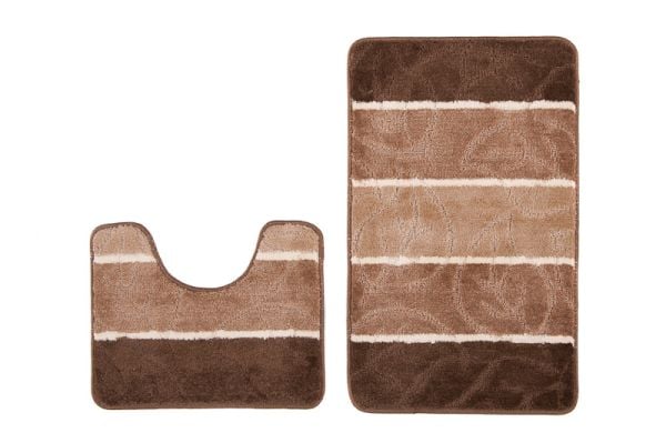 Dywanik Łazienkowy zestaw 2-częściowy zestaw MULTI B5019 BROWN CAMEL