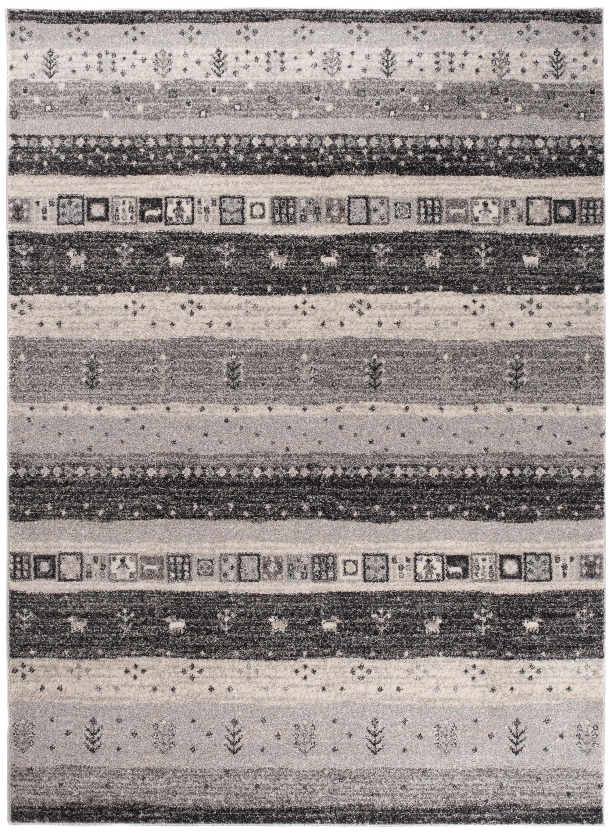 Dywan Nowoczesny Sari Paski K203A DARK GRAY - szary
