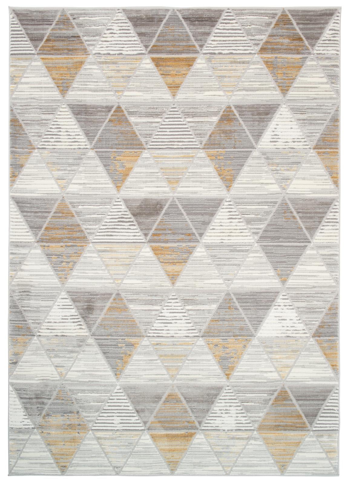 Dywan Nowoczesny Asthane Geometryczny E460A LIGHT GRAYDARK YELLOW - jasnoszary, żółty