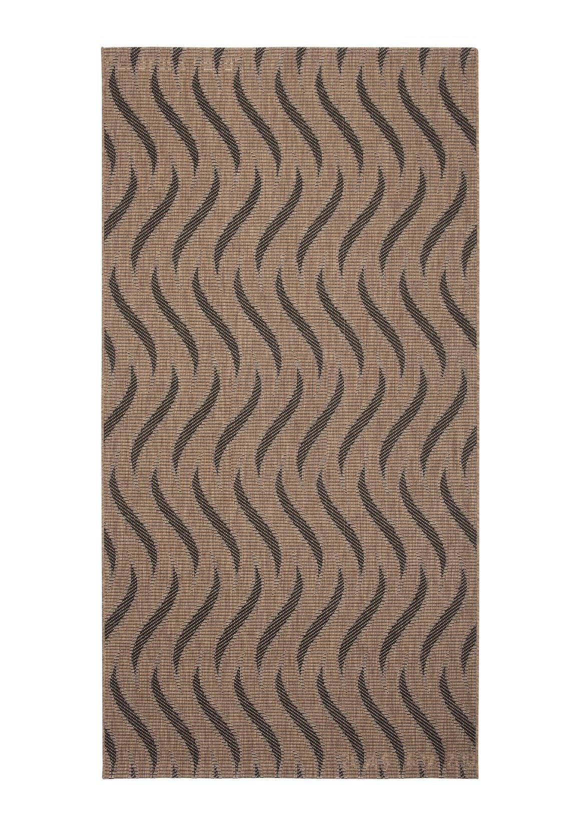 Chodnik Sznurkowy Na Metry FLOORLUX 20586 Coffe Black - nowoczesny, paski, beżowy, kremowy