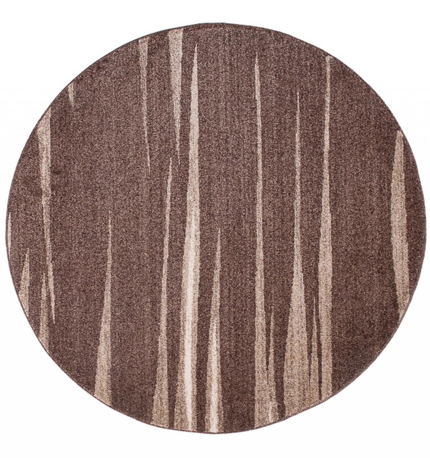 Dywan Nowoczesny Sari Koło Paski 3436A DARK BROWN - brązowy