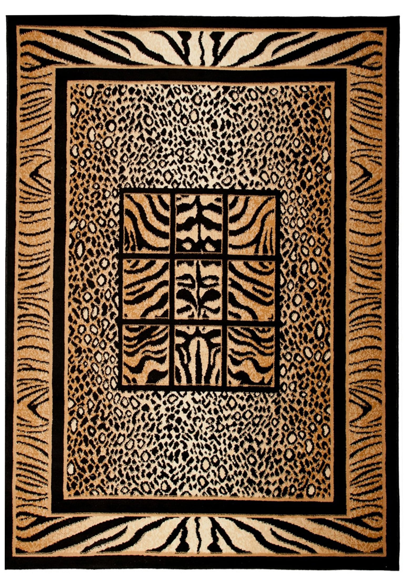 Dywan Nowoczesny Atlas Zwierzecy 6600A BLACK - brązowy