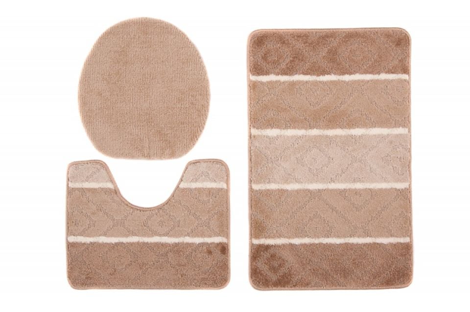 Dywanik Łazienkowy zestaw 3-częściowy zestaw MULTI C5132 BEIGE