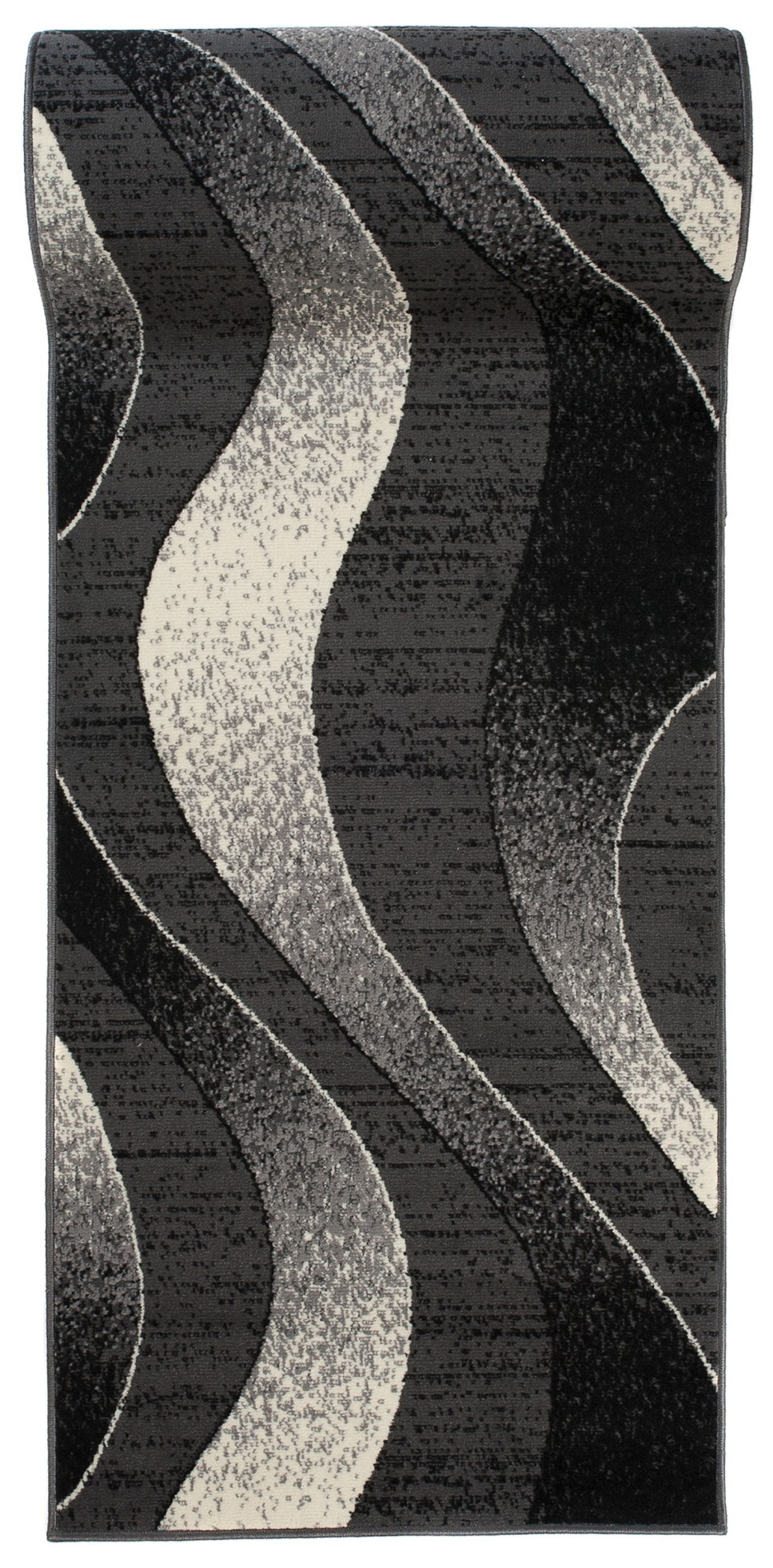 Chodnik Dywanowy Na Metry Dream K857A DARK GRAY - geometryczny, grafitowy, szary
