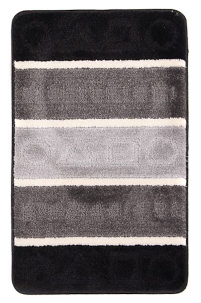 Dywanik Łazienkowy MULTI A5015 BLACK GREY - nowoczesny, paski, grafitowy, szary