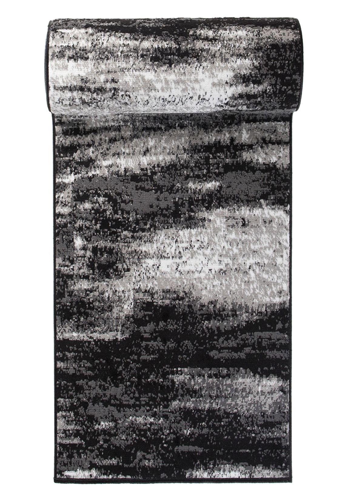Chodnik Dywanowy Na Metry MAYA Z905D BLACK - retro, abstrakcyjny, czarny, grafitowy, szary