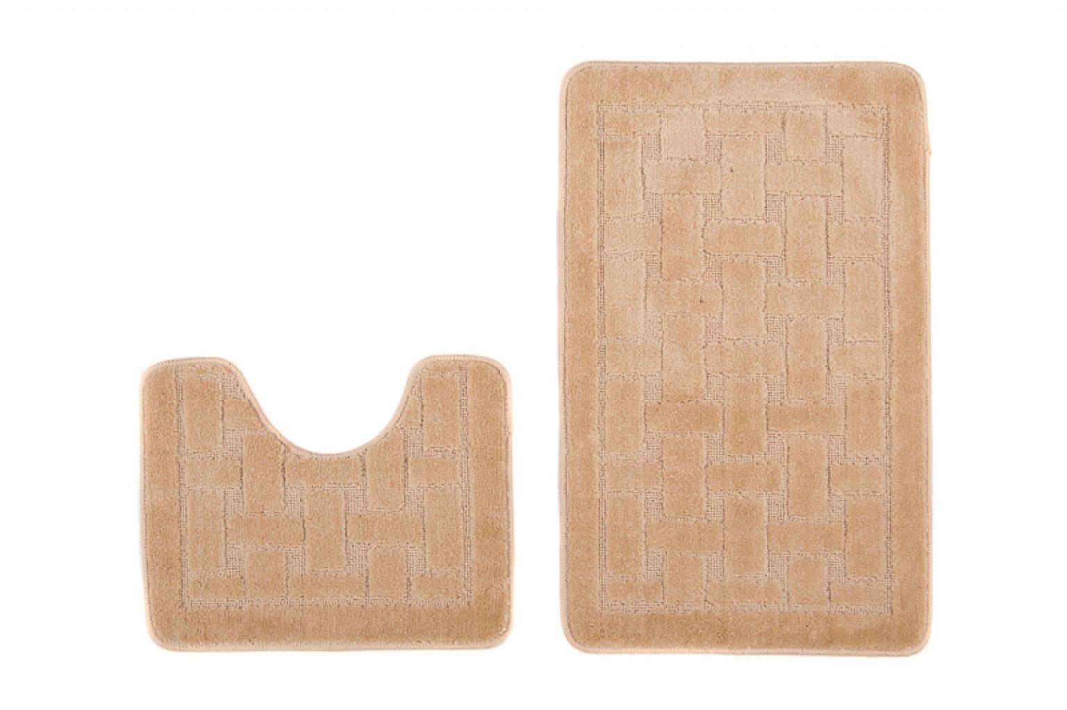 Dywanik Łazienkowy - zestaw 2-częściowy zestaw MONO 1039 BEIGE, antypoślizgowy
