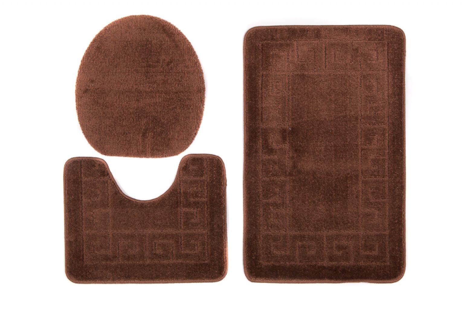 Dywanik Łazienkowy - zestaw 3-częściowy zestaw MONO 1030 BROWN, antypoślizgowy
