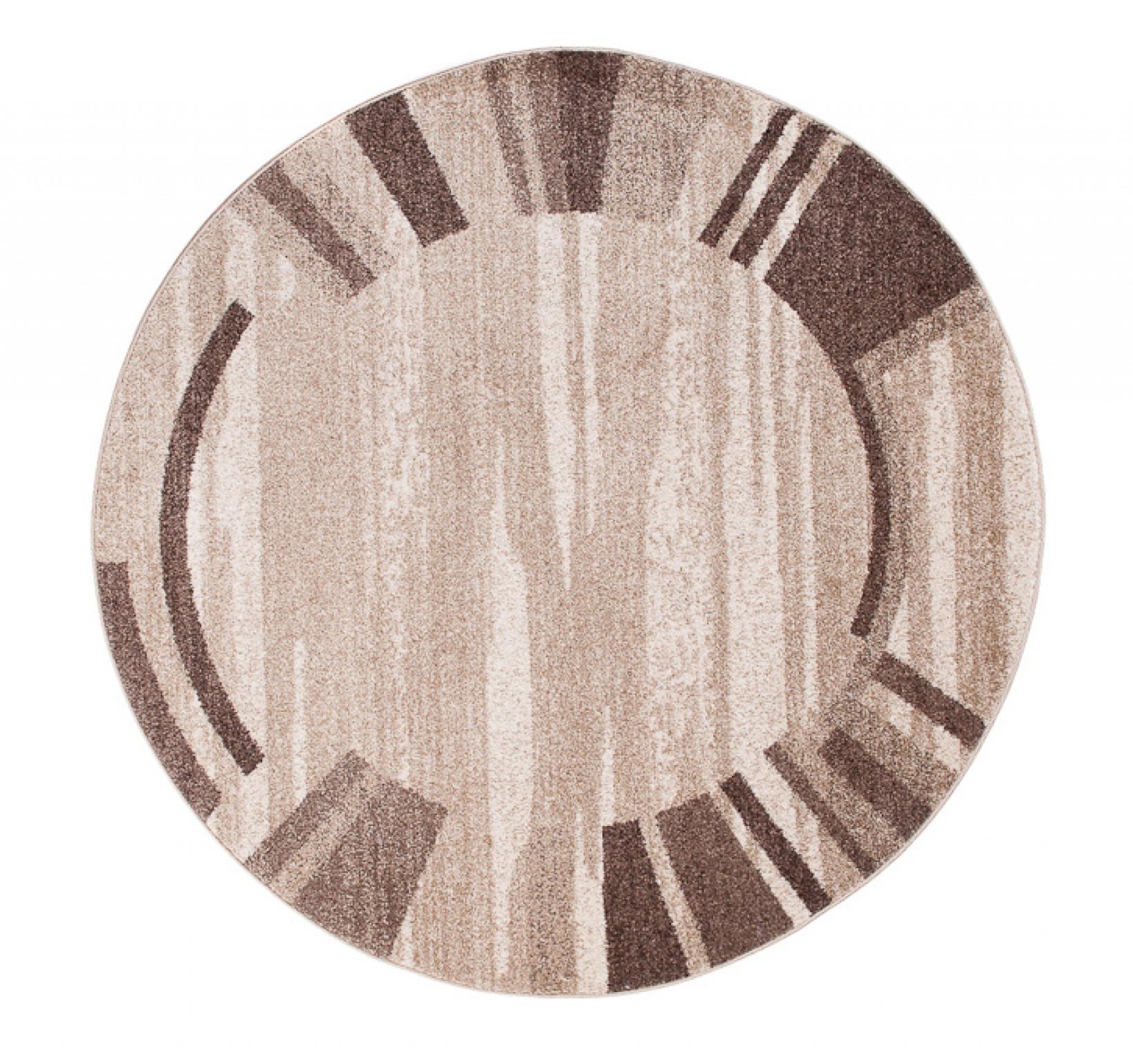 Dywan Nowoczesny Sari Koło Ramka 3443A DARK BEIGE - beżowy