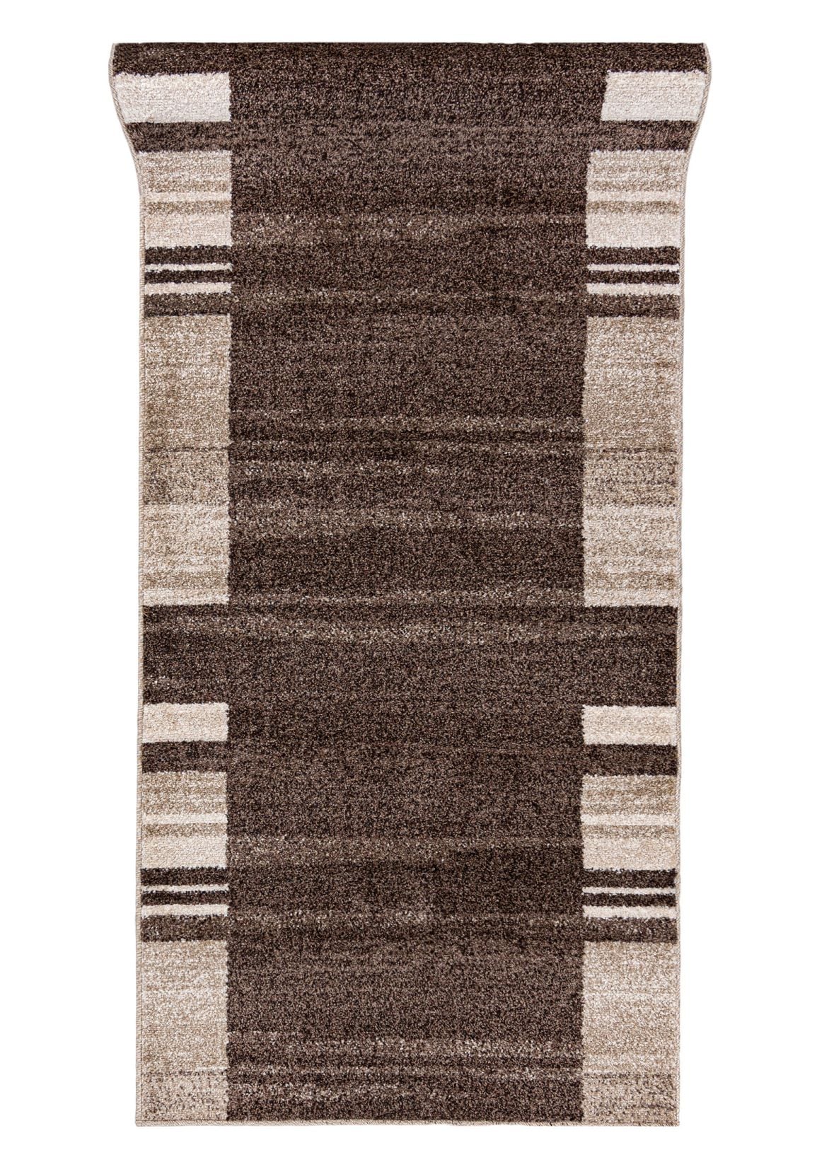 Chodnik Dywanowy Na Metry SARI 3443A DARK BROWN - retro, ramka, brązowy