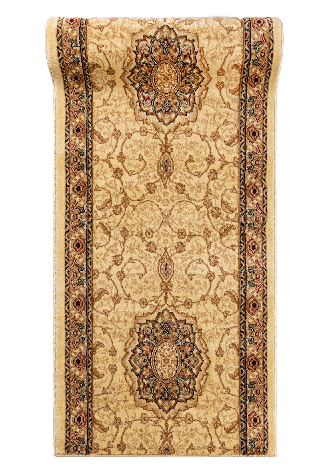 Chodnik Dywanowy Na Metry Tradycyjny - Orientalny YESEMEK 5071A CREAM - ramka, beżowy, kremowy