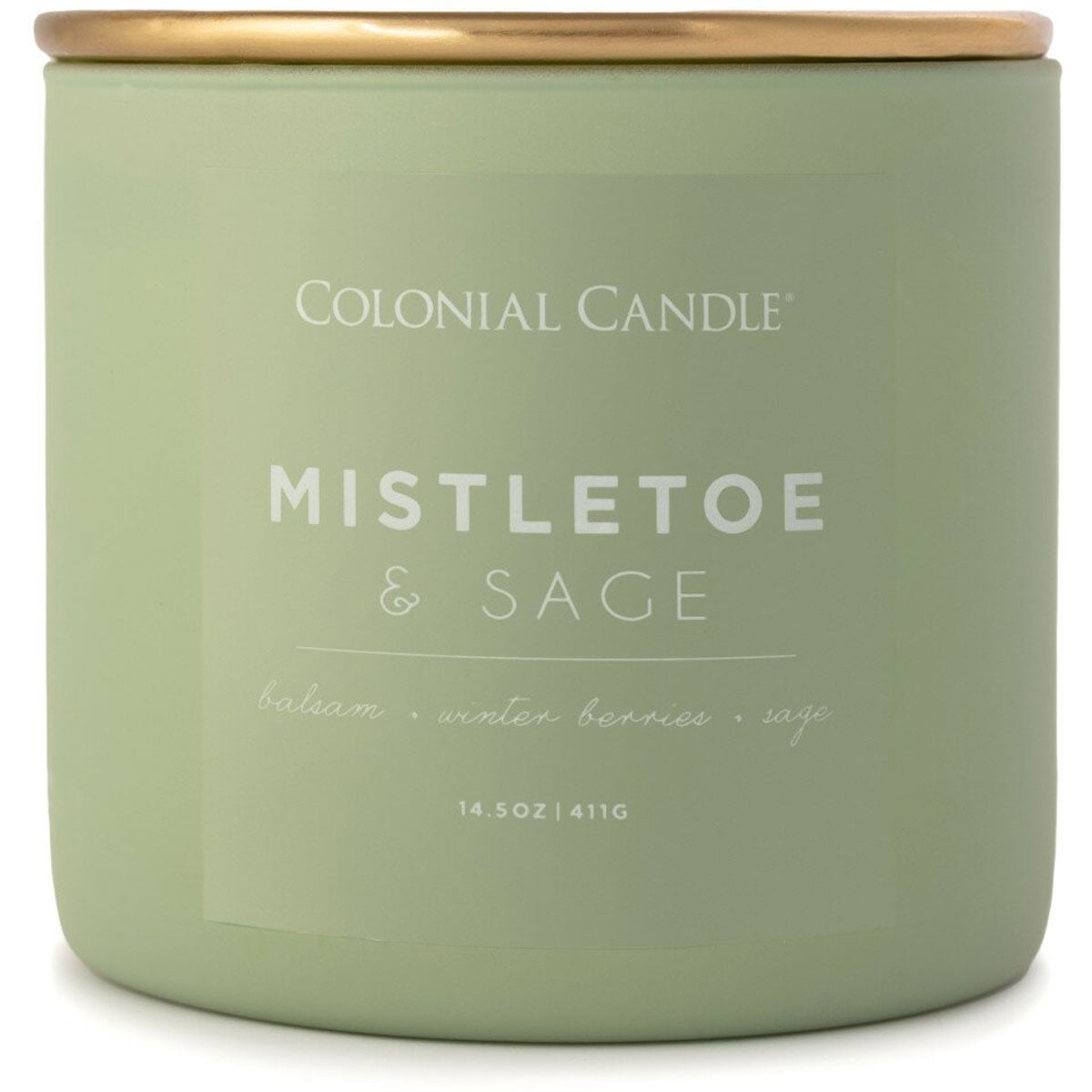 Sojowa świeca zapachowa Mistletoe-Sage, 467 g - Tuffo Lume - świeczka o zapachu jemioły i szałwii, zielone szkło, trzy knoty