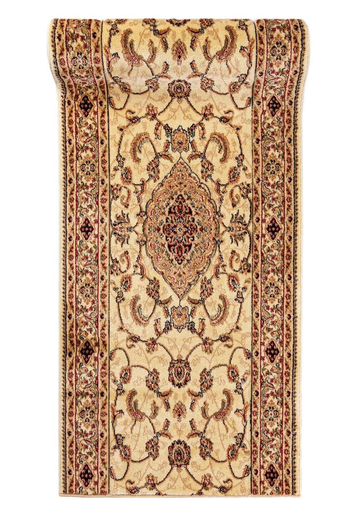 Chodnik Dywanowy Na Metry Tradycyjny - Orientalny YESEMEK 6956D CREAM - ramka, beżowy, kremowy