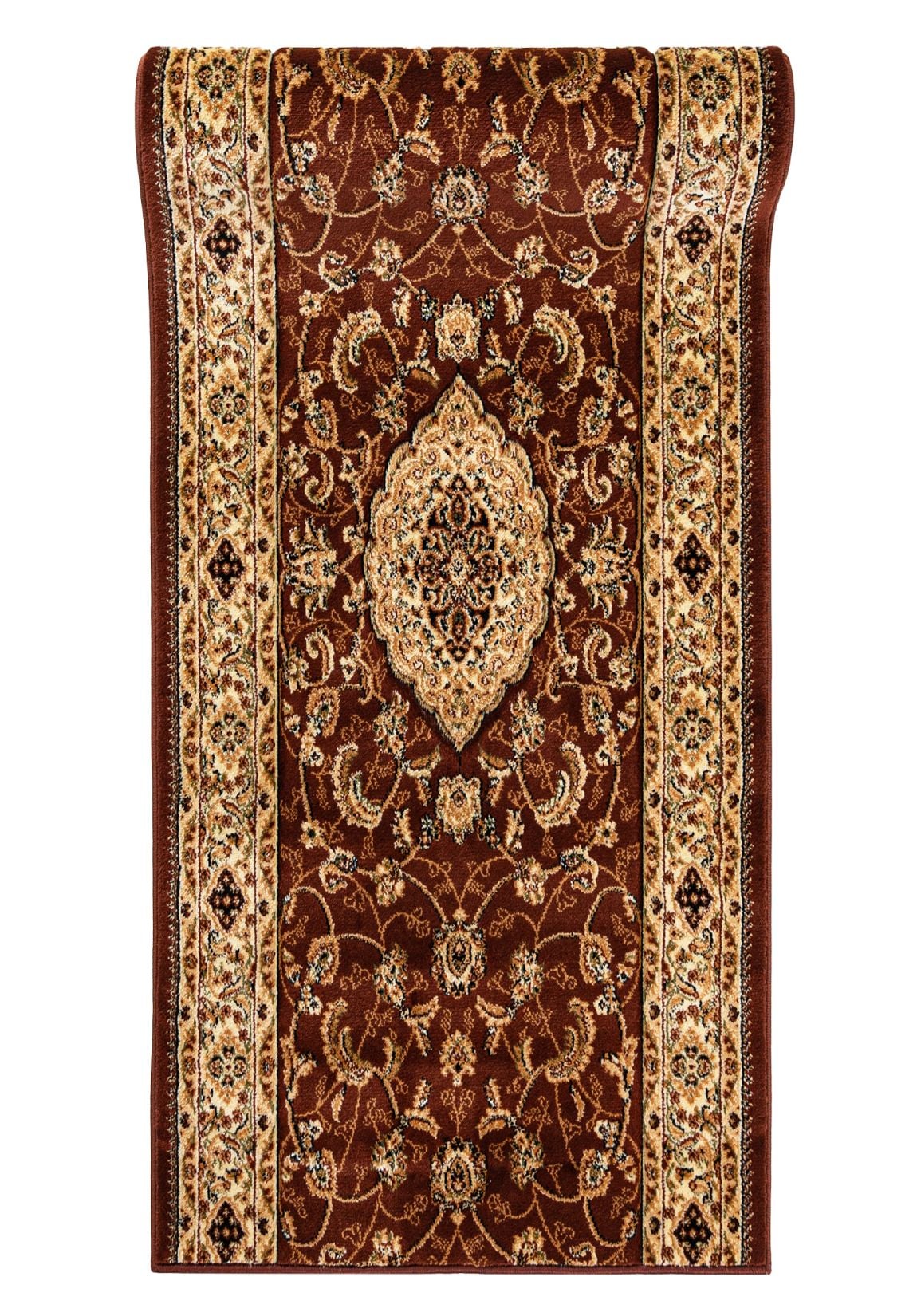 Chodnik Dywanowy Na Metry Tradycyjny - Orientalny YESEMEK 6956F BROWN - ramka, brązowy
