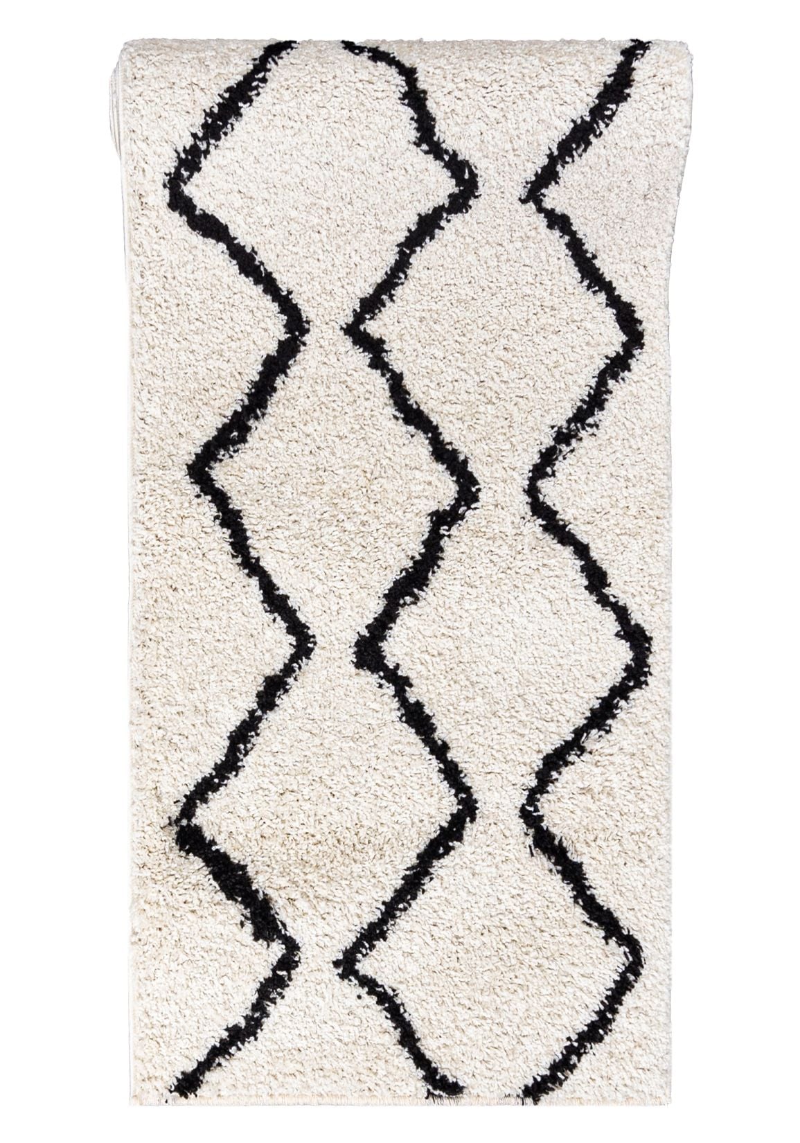 Chodnik Shaggy Na Metry DELHI 6063A OPAK_BLACK - geometryczny, beżowy, kremowy