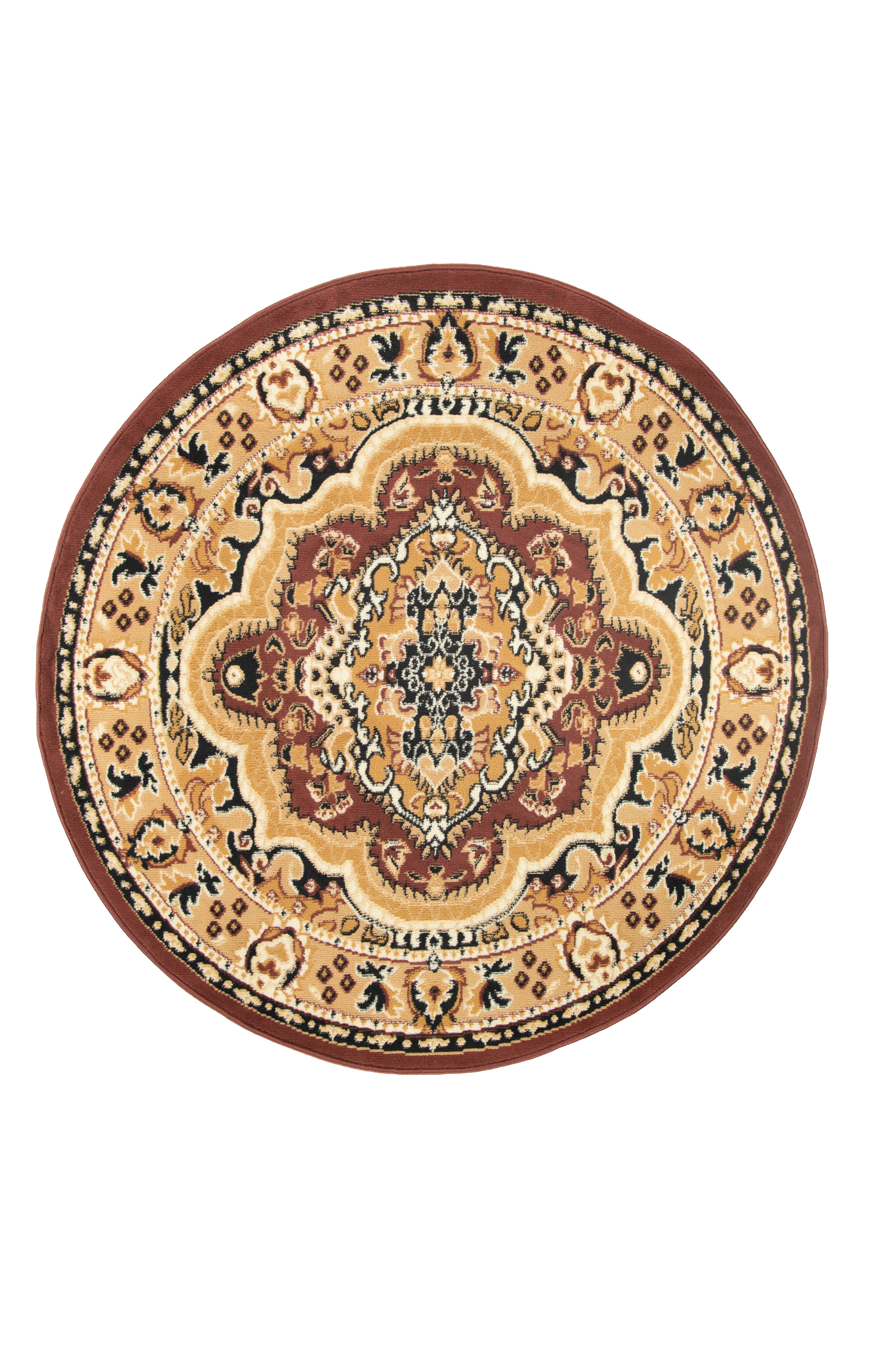 Dywan Tradycyjny Okrągły - Atlas E951A - brązowy, kremowy