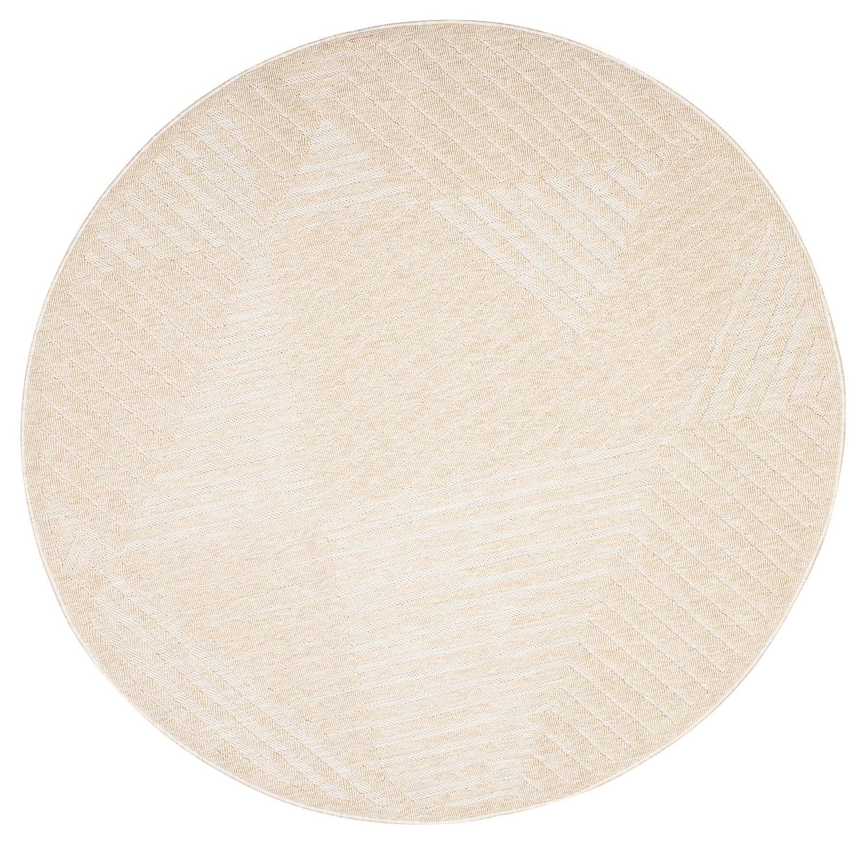 Dywan Zewnętrzny / Wewnętrzny Płaskotkany Viera Koło Motyw Geometryczny FG42C CREAM - kremowy