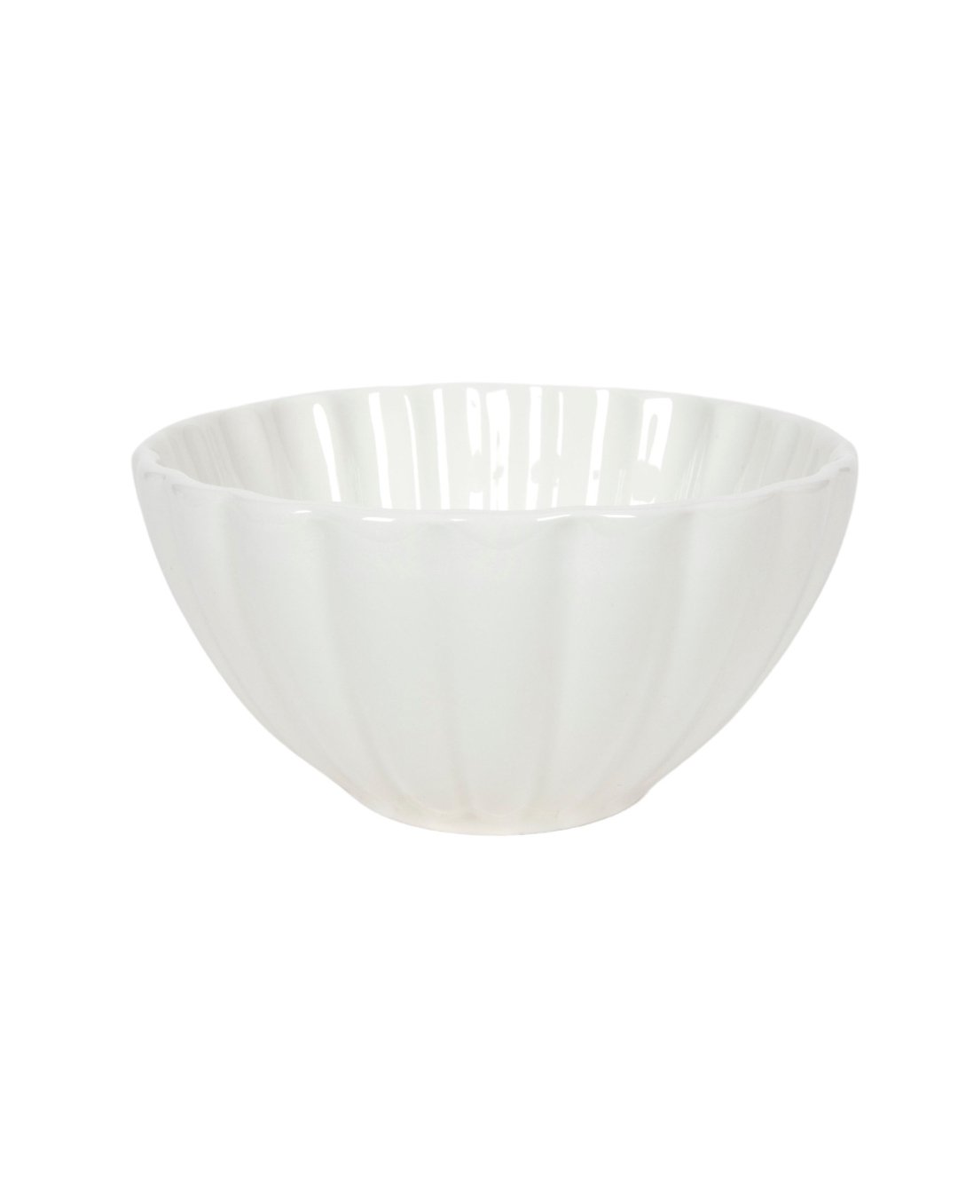 Miski 350 ml, ceramiczne, Zestaw 6 szt. – Brillo Rossa – białe, glazurowane wykończenie z kwiatowym motywem