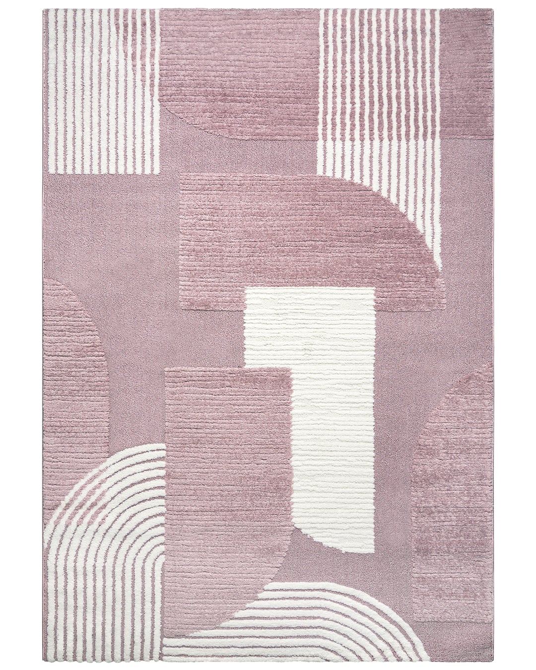 Dywan Nowoczesny, Geometryczny - Blanca Arcos - kremowy, różowy, średniowłosy