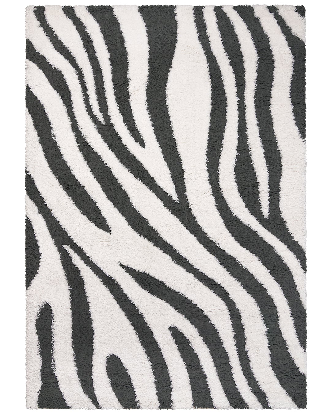 Dywan Nowoczesny, Shaggy - Chiva Damas - antracytowy, kremowy, zebra