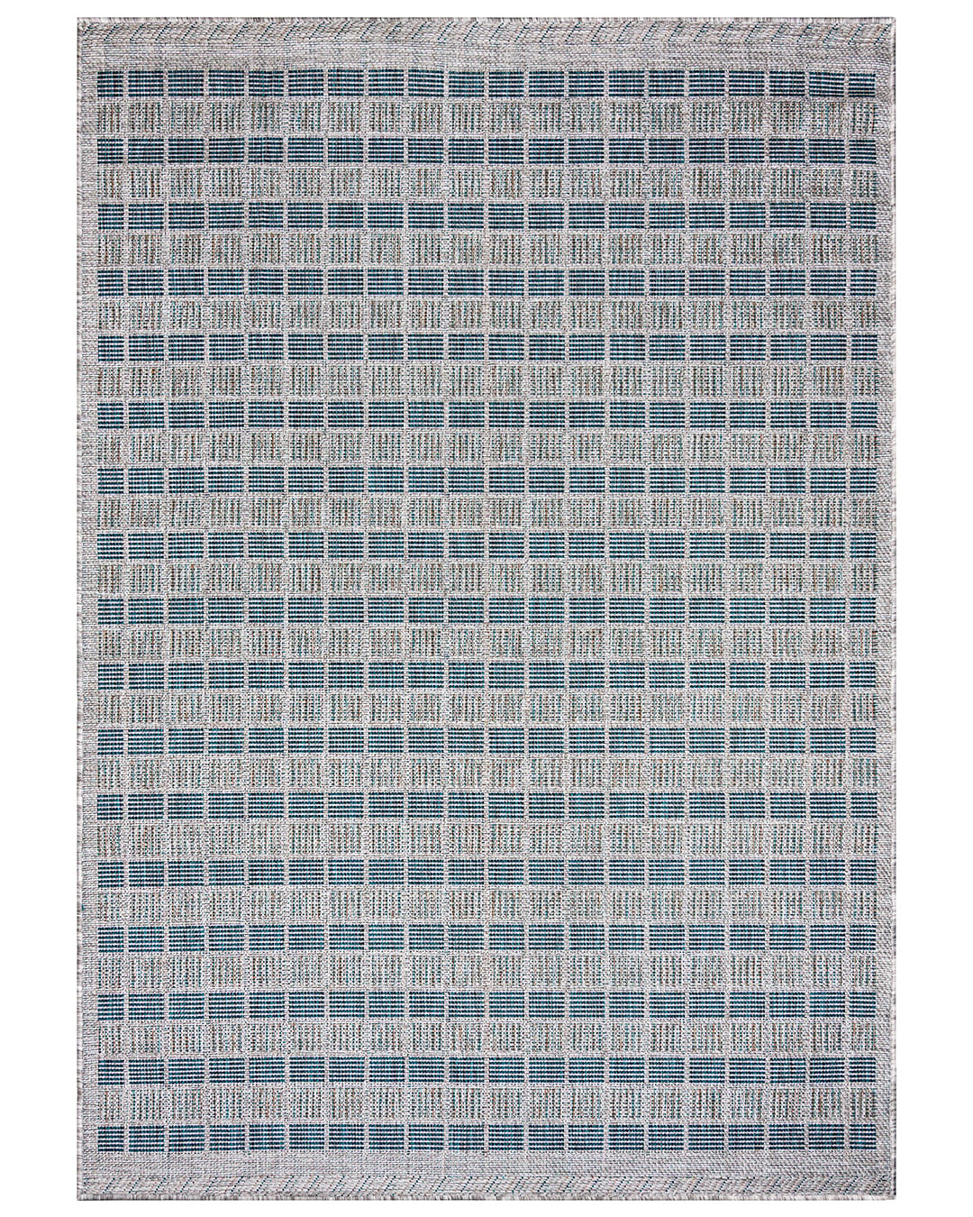Dywan Nowoczesny, Geometryczny - Totana Niebla - szary, niebieski, kratka