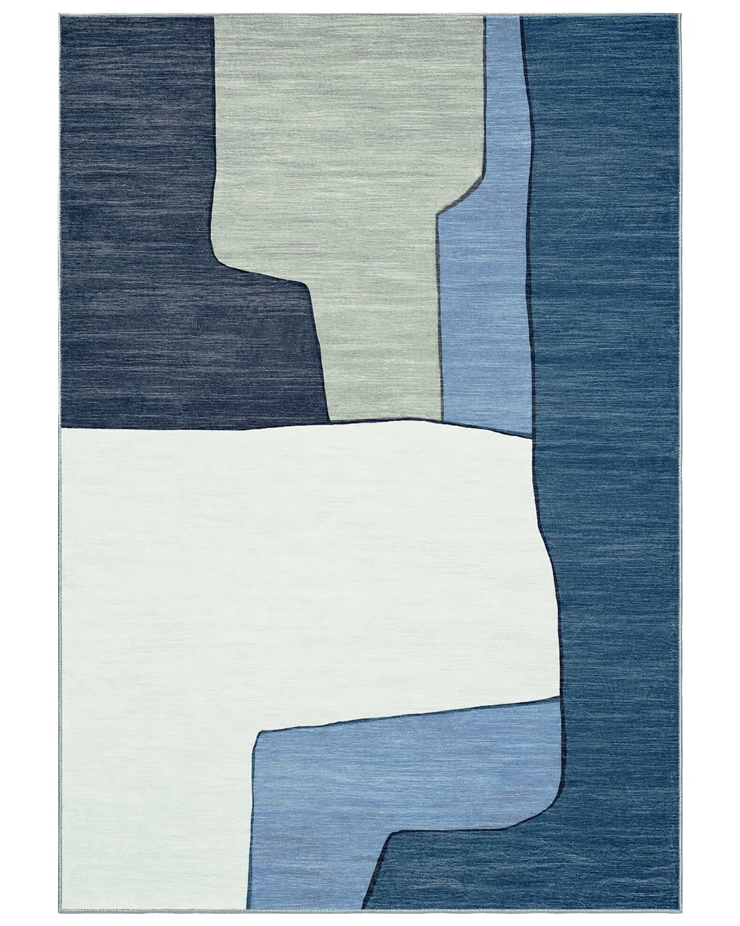 Dywan Nowoczesny, Geometryczny - Vera Azul - beżowy, biały, granatowy, niebieski