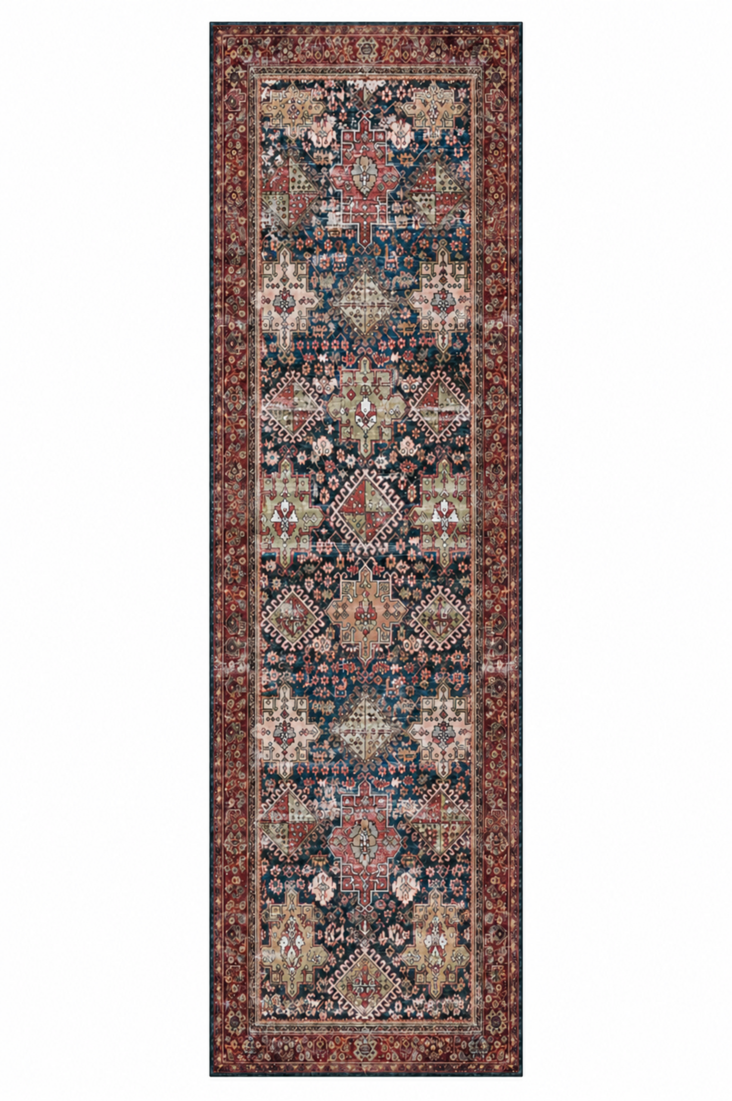 Dywan Tradycyjny, Orientalny - Lalin Azul - czerwony, vintage