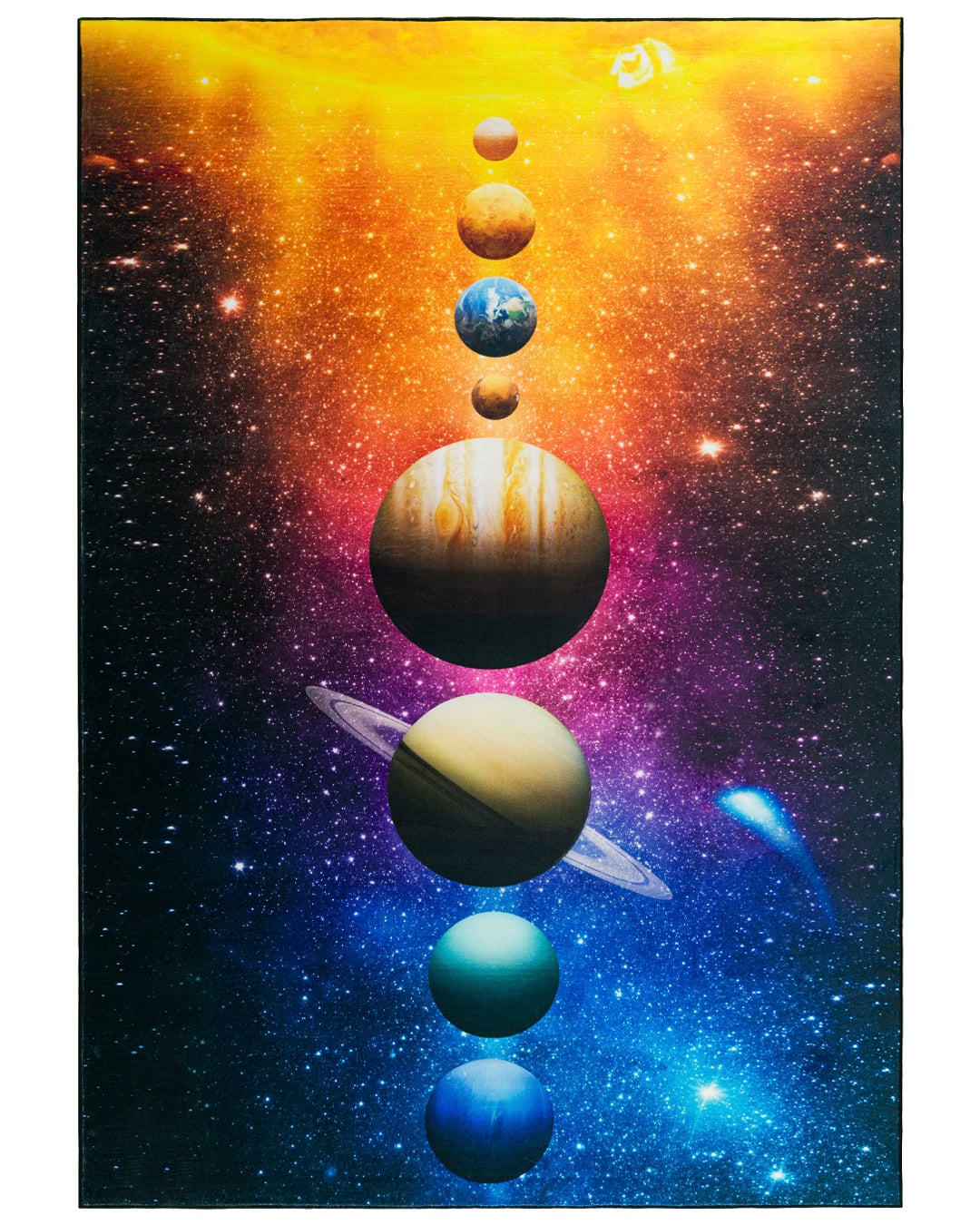 Dywan Dziecięcy Kosmos, Galaktyka - Astro Urano - granatowy, różowy, żółty