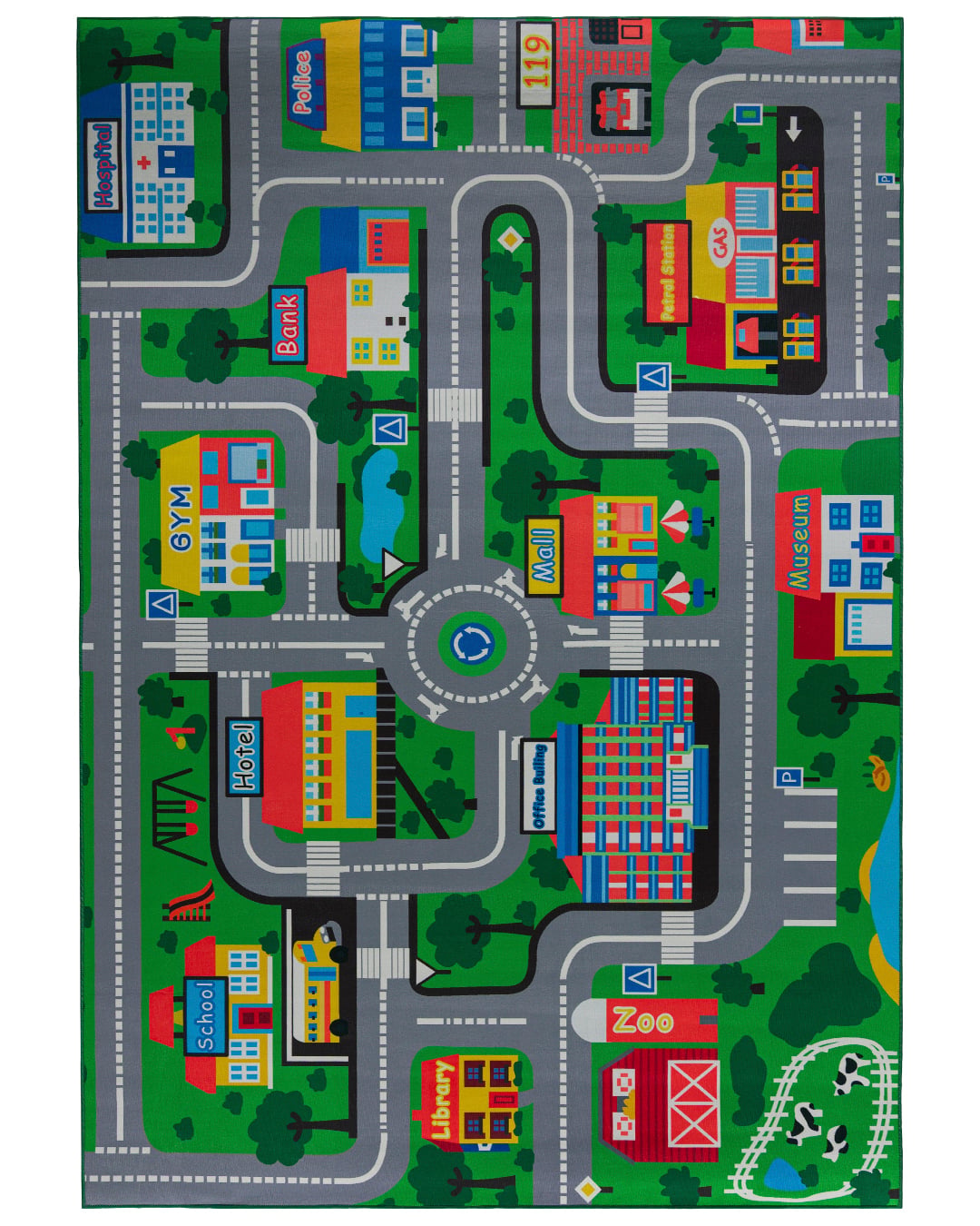 Dywan Dziecięcy - Bambini Borgo - ulice, auto, kolorowy