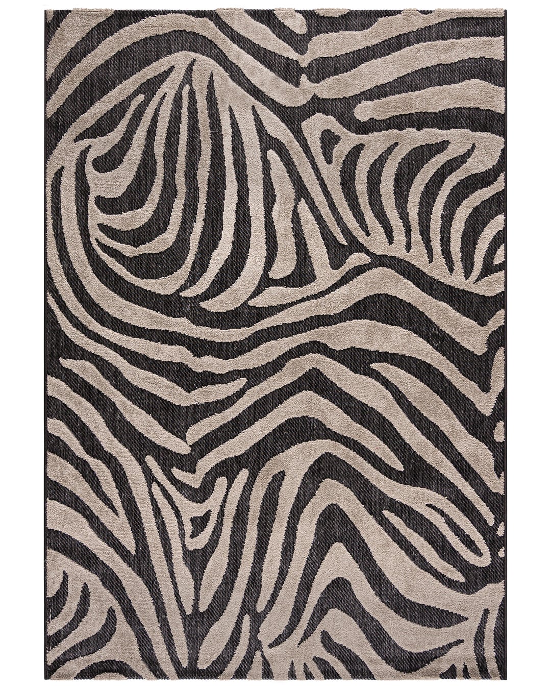 Dywan Zewnętrzny / Wewnętrzny - Zebra Beige - beżowy, czarny, wodoodporny
