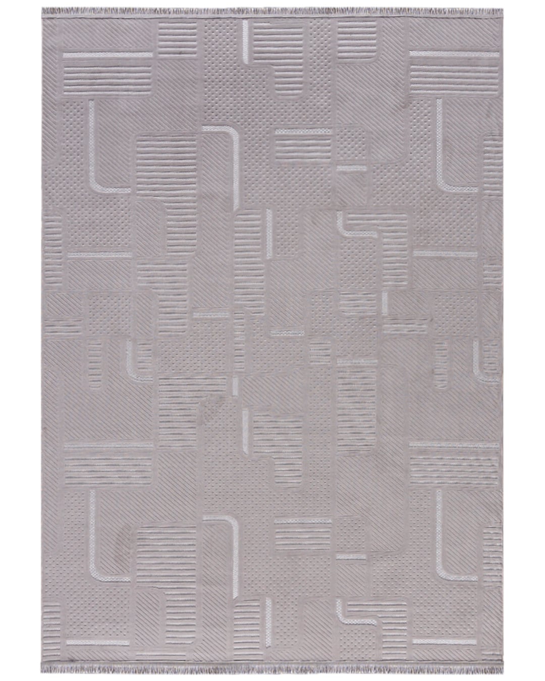 Dywan Nowoczesny z Frędzlami - Sora Vaga Grey - szary