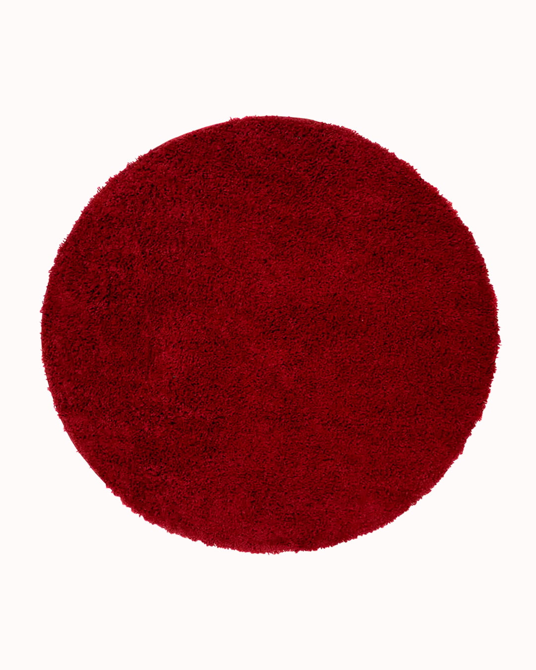 Dywan Nowoczesny Shaggy Okrągły - Unito Rosso - czerwony, jednokolorowy