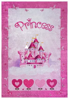 Dywan Dziecięcy dla Dziewczynki Zamek Księżniczka EMMA 38890 - różowy