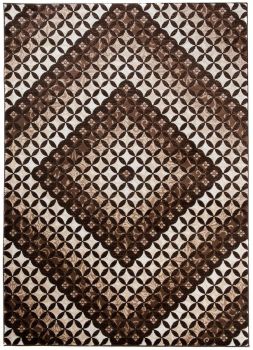 Dywan Nowoczesny Tango Geometryczny H017A DARK BROWN - brązowy