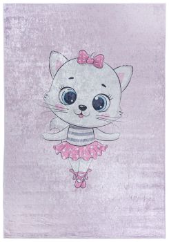 Dywan Dziecięcy dla Dziewczynki Kot Baletnica EMMA 2744 - różowy
