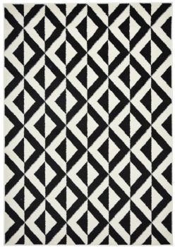 Dywan Nowoczesny Maroko Geometryczny T416A WHITE - czarno-biały