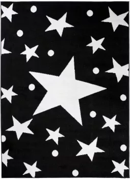 Dywan Dziecięcy Gwiazdki C440A BLACKWHITE - czarno-biały