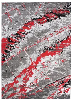 Dywan Nowoczesny Maya Abstrakcyjny Q543A WHITE - szary, czerwony