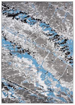 Dywan Nowoczesny Maya Abstrakcyjny Q543C WHITE - szary, niebieski