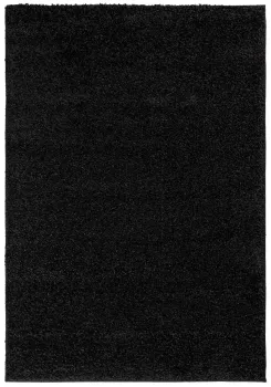 Dywany Shaggy Jednkolorowy Gładki DELHI 7388A BLACK - czarny