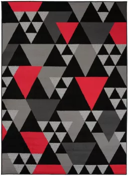 Dywan Nowoczesny Maya Geometryczny Z900E BLACK - szary, czerwony
