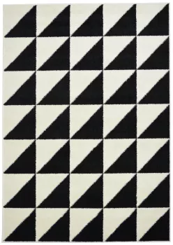 Dywan Nowoczesny Maroko Geometryczny T421A WHITE - czarno-biały