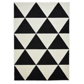 Dywan Nowoczesny Maroko Geometryczny T408A WHITE - czarno-biały