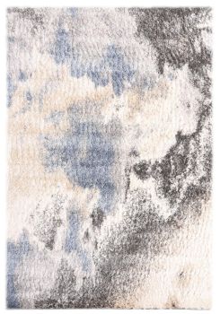 Dywan Shaggy Długowłosy Versay Abstrakcyjny Q296A DARK GRAY - kremowy, niebieski