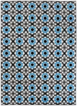 Dywan Nowoczesny Maya Geometryczny Z645D WHITE  - szary, niebieski