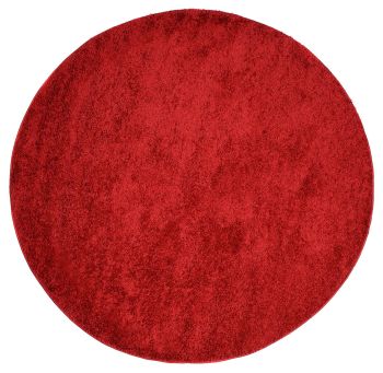 Dywany Okrągły Shaggy Jednkolorowy Gładki DELHI 7388A RED - czerwony